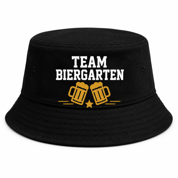 Lustiger Bucket Hat WM Fan Hut – Bierliebhaber Fischerhut mit Fußball Spruch – Festival & Public Viewing Sommerhut Schwarz FC DURST TEAM BIERGARTEN SEKTION ESKALATION HOPFEN UNITED DIE 12. FLASCHE
